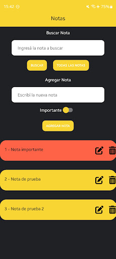Android application Notes screenshort
