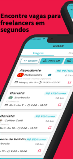 Android application Instavagas: Emprego freelancer screenshort