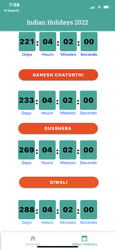 Android application Countdown to Important days screenshort