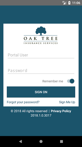 Android application Oak Tree Insurance App screenshort