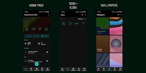 Screenshot of Peacock Feather Icon Pack