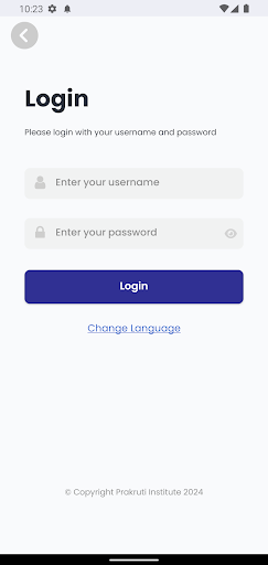Android application Prakruti Institute screenshort