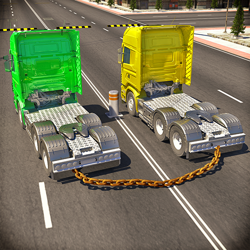 Chained Trucks against Ramp logo