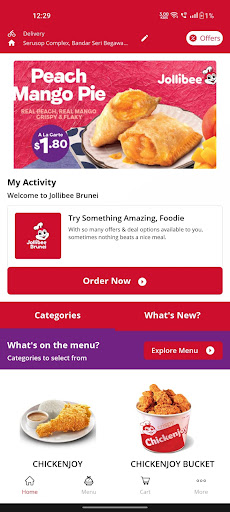 Android application Jollibee Brunei screenshort