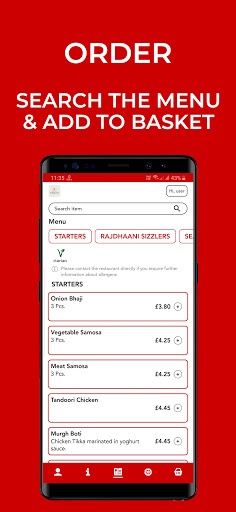 Android application Rajdhaani Restaurant screenshort
