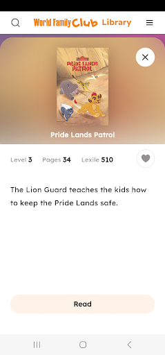 Android application World Family Club Library screenshort