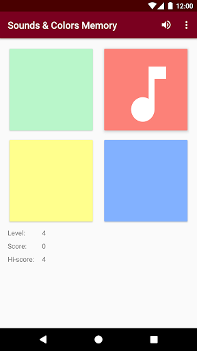 Sounds & Colors Memory Screen 2