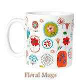Floral mugs design icon