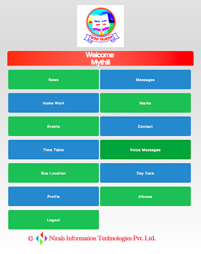 Android application Boo Vijesh School screenshort