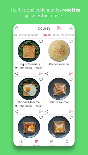Coursy – Courses et recettes Screen 3