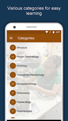 Palaeontology Dictionary App Screen 2