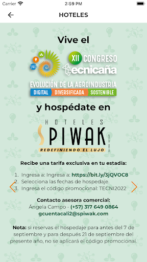 Android application XII Congreso Tecnicaña screenshort