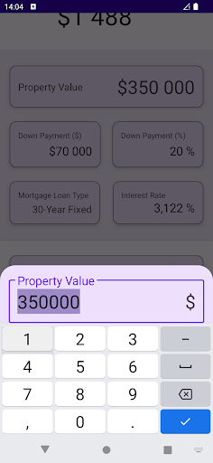 Mortgage calculator Screen 2