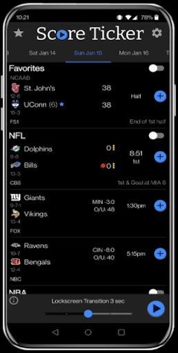 Score Ticker: Sports Scores Screen 3