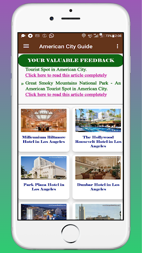 American City Travel Guide Screen 3