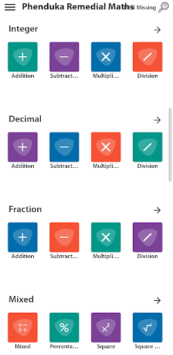 Android application Phenduka Remedial Maths screenshort