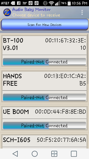 Android application Audio Baby Monitor screenshort
