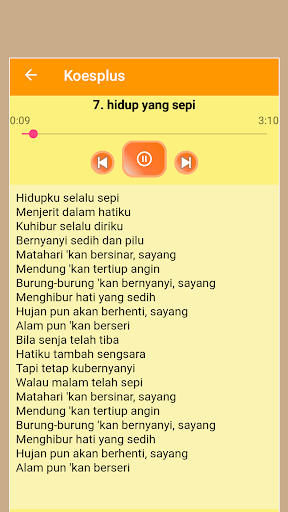Android application Kumpulan Bujangan Koes Plus screenshort
