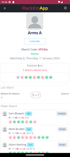 RackEmApp Screen 3