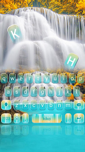 Android application Nature Blue Waterfall Keyboard screenshort