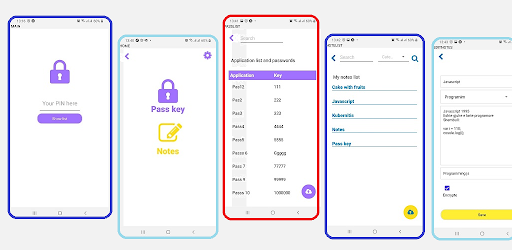 Android application Passkey & Notes screenshort