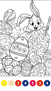 Easter Eggs Coloring By Number