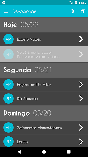 Visualização do aplicativo