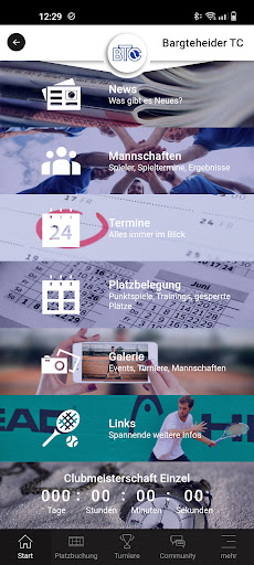 Android application Bargteheider Tennis-Club screenshort