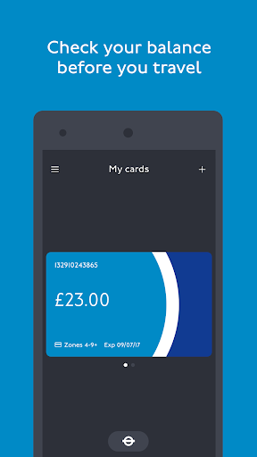 Screenshot of TfL Oyster and contactless