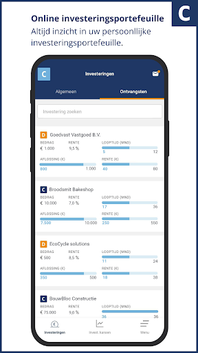 Collin investeerdersapp Screen 2