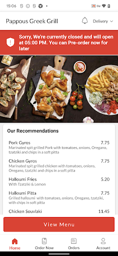 Pappous Greek Grill Screen 2