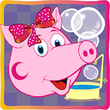 Pig Pepi in bathroom icon