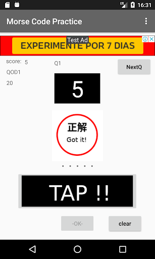 Android application Morse Code Practice screenshort