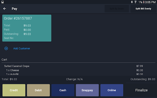 Snappy Point of Sales Screen 2