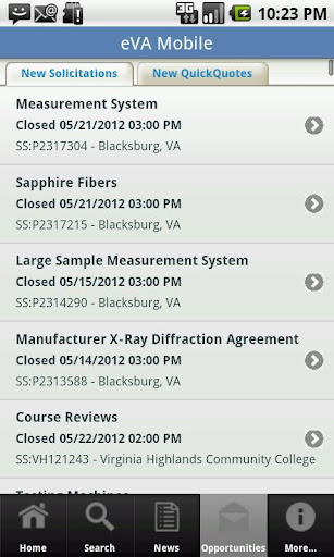 Android application eVA Mobile 4 Business screenshort