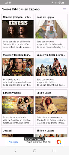 Android application Series Biblicas screenshort