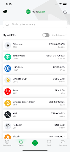 Multiwallet: Crypto wallet Screen 2