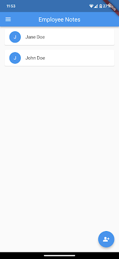 Android application Employee Notes screenshort