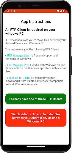 Android application Mobile to PC File Transfer screenshort