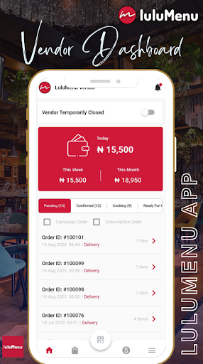 Vendor For luluMenu Screen 3