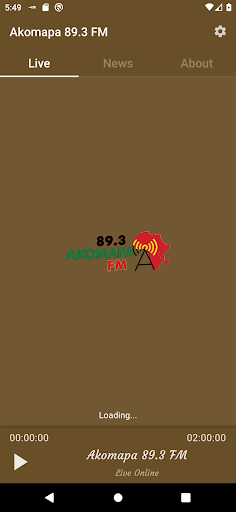 Android application Akomapa 89.3 FM screenshort