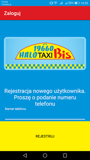 Android application Halo Taxi Bis Opole screenshort