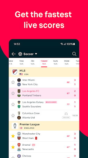 Screenshot of Flashscore: Scores & News