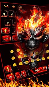 Horror skull Keyboard Theme Fire Skull For PC installation