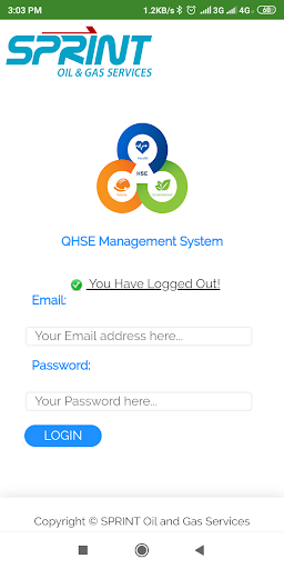 Android application SPRINT QHSE screenshort
