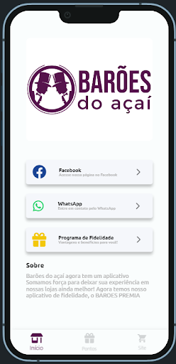 Android application BARÕES PREMIA screenshort