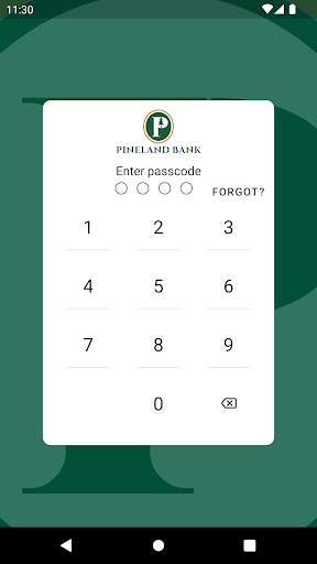 Android application Pineland Bank screenshort
