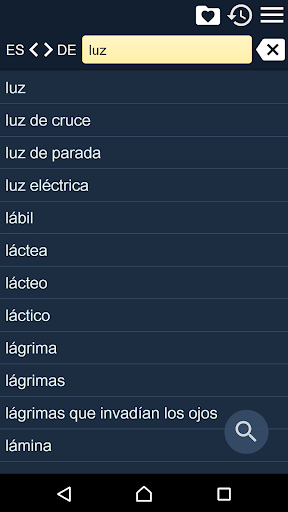 Android application Spanish German Dictionary screenshort
