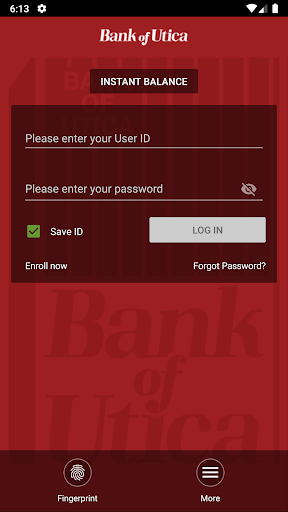 Bank of Utica Mobile Banking Screen 2