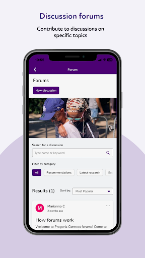 Android application Progeria Connect screenshort